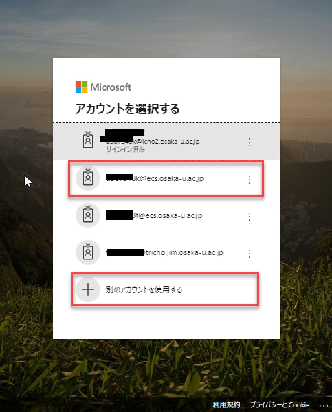 管理パネルから選択